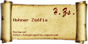 Hohner Zsófia névjegykártya